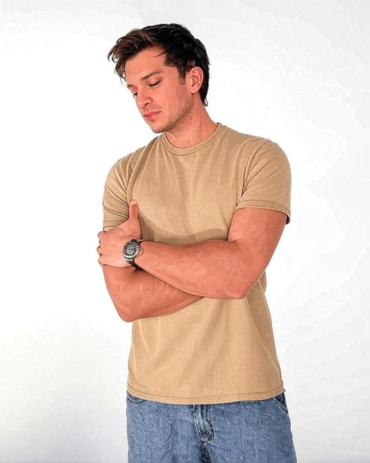 Beige Regular Graphic T-shirt