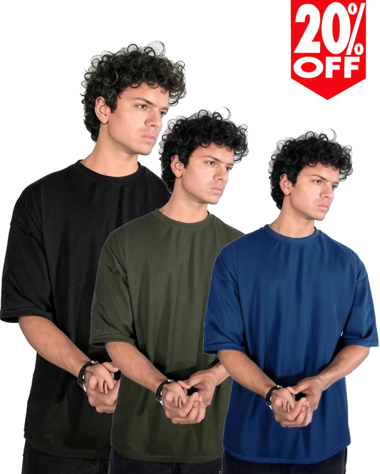 Essentials Oversized T-Shirt Bundle (3-Pack) – Flat 25% Discount