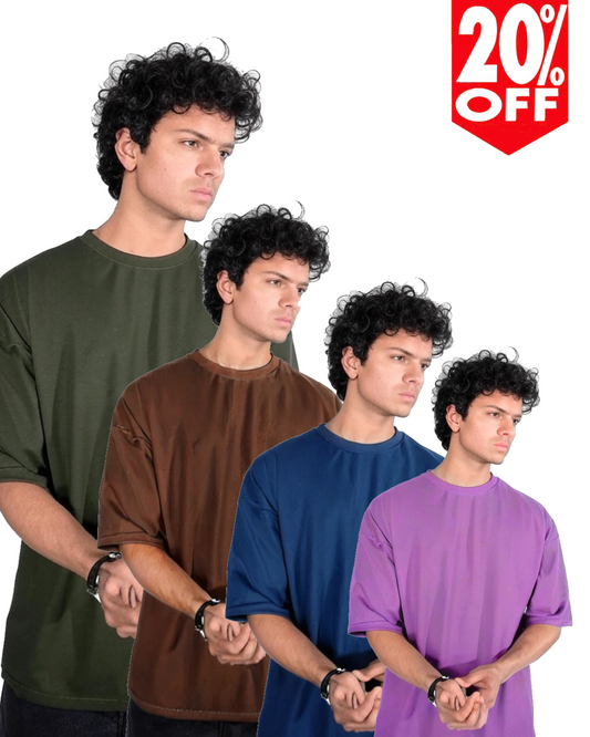 Essentials Oversized T-Shirt Bundle (4-Pack) – Flat 20% Discount