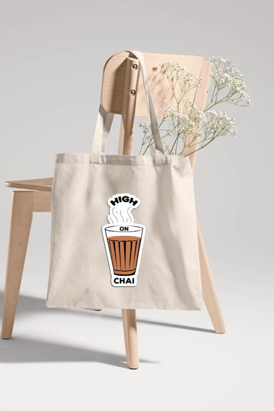 "High On Chai" Printed Tote Bag