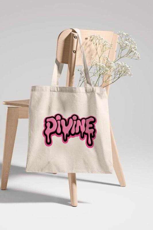 "Divine" Printed Tote Bag