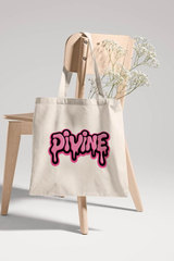 "Divine" Printed Tote Bag