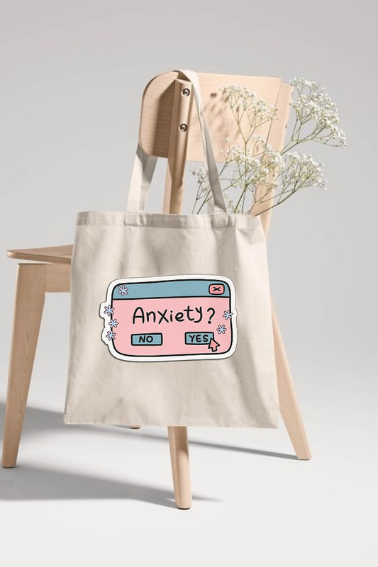 "Anxiety" Printed Tote Bag