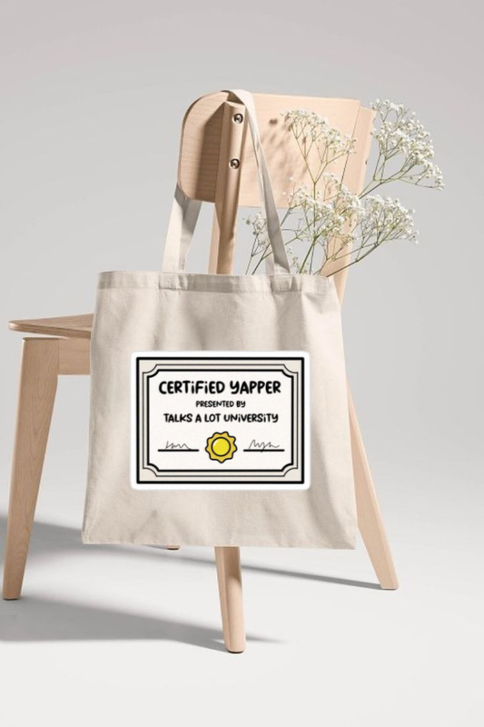 "Certified Yapper" Printed Tote Bag