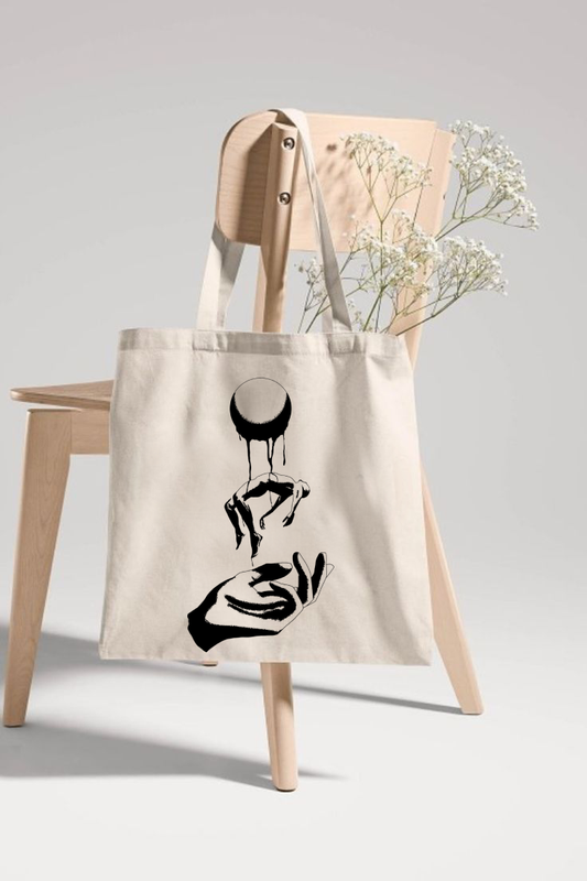 "Hands Of Gravity" Printed Tote Bag