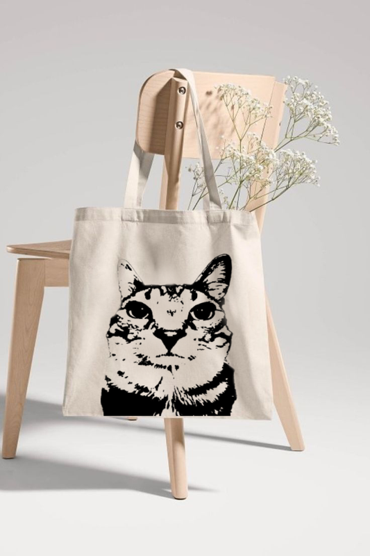 "Chad Cat" Printed Tote Bag