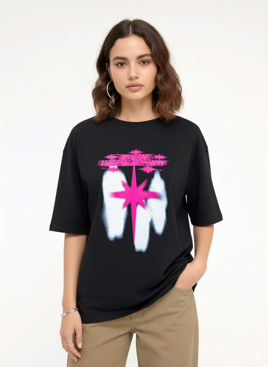 "Neon Ghost Star" Oversized T-shirt
