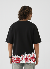 "Red Skullfire" Premium Gothic Oversized Tee