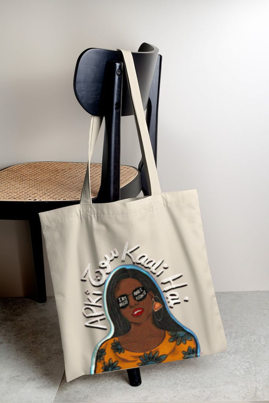 "Apki Soch Kali Ha!" Printed Tote Bag