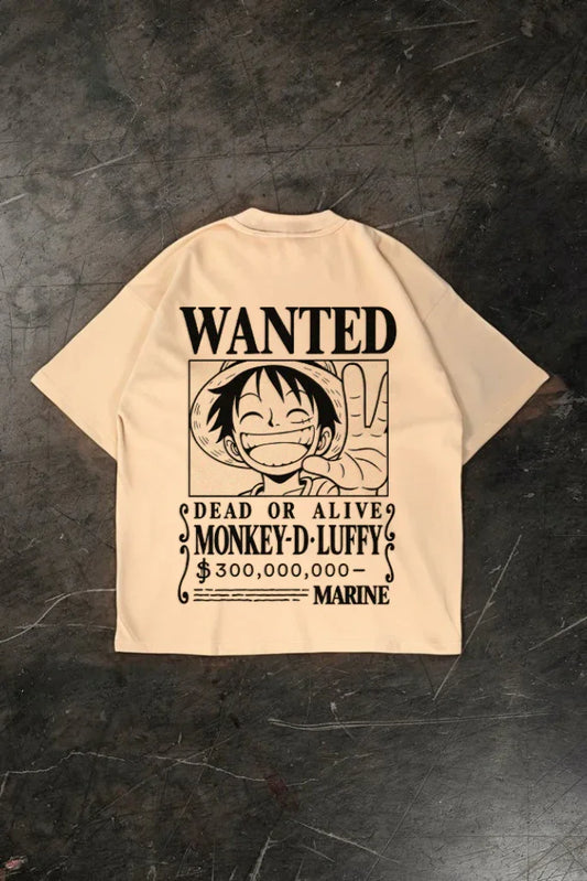 "Wanted Monkey D.Luffy" Oversized T-shirt