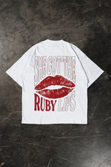 "Ruby Lips"Oversized-Tshirt