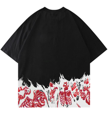 "Red Skullfire" Premium Gothic Oversized Tee